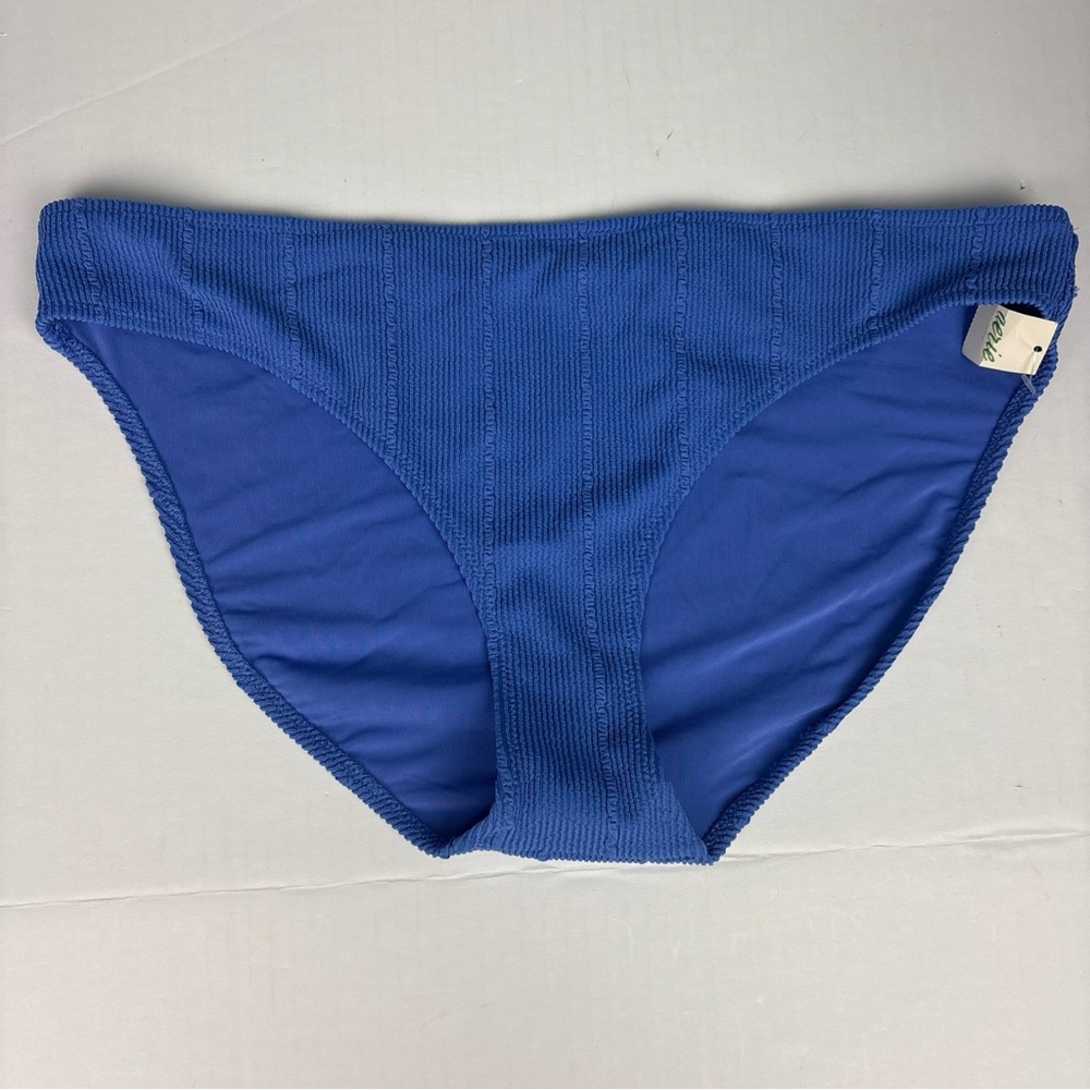 Aerie Women's XL Bikini Bottom Blue Purple Ribbed Solid Swimsuit New with Tags